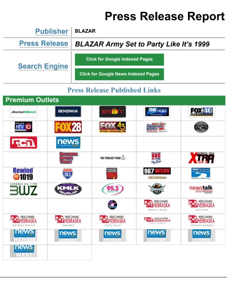 Press Release Example