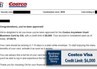 Costco business credit approval example