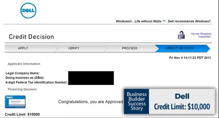 Dell business credit approval example