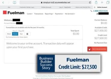 Fuelman business credit approval example